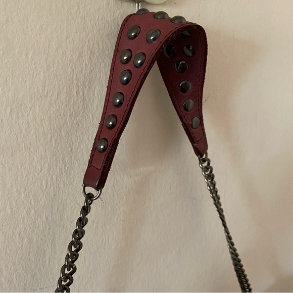 Zadig and Voltaire Purple Leather shoulder Bag with Skull and Chains - Picture 7 of 7